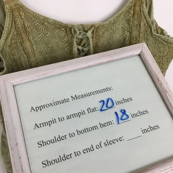 Vintage Green Embroidered Cropped Corset Renaissance Tank Top Forest Fairy - Picture 13 of 13